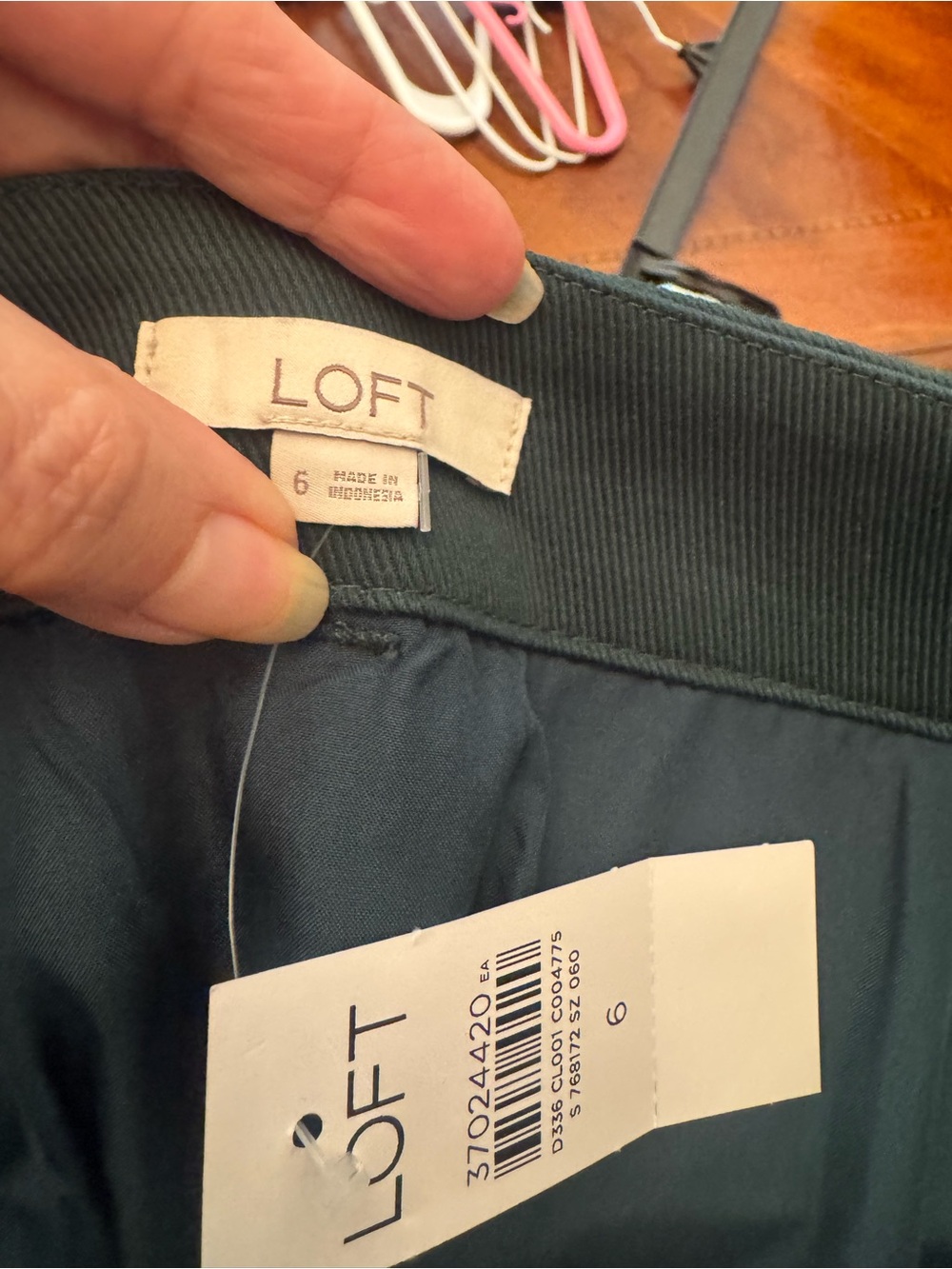 LOFT Dark Green Utility Mini Skirt - Picture 3 of 5